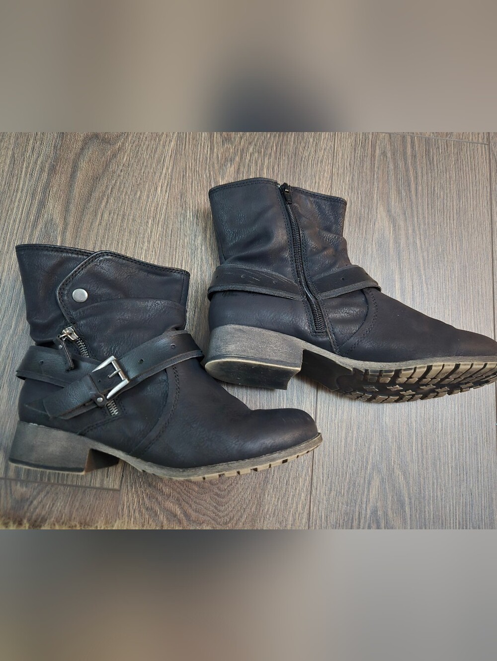Sonoma Black Buckle Strap Ankle Boots